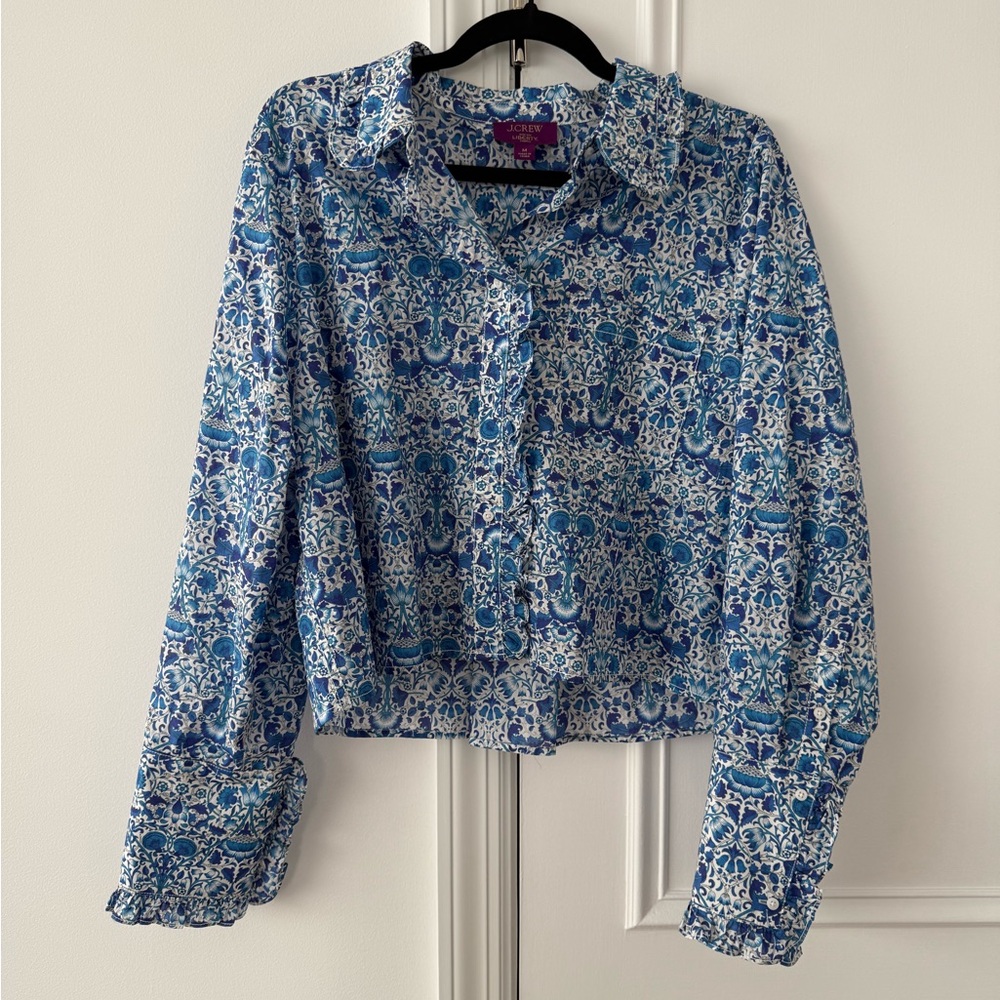 JCREW x LIBERTY FABRICS Blue Patterned Women's Top